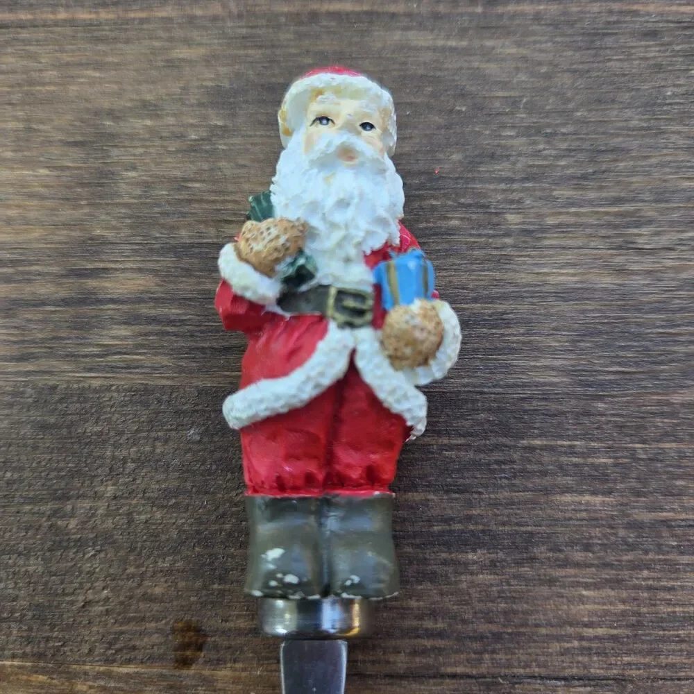Vintage Santa Cheese & Condiment Fork Set of 4 Christmas Appetizer Picks